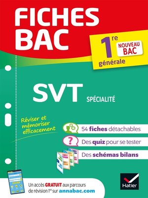 cover image of Fiches bac SVT 1re générale (spécialité)